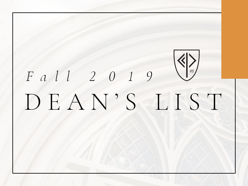 Fall 2019 Dean’s List Providence Christian College
