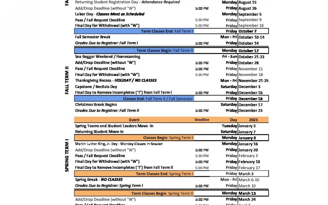 20222023AcademicCalendar0622 Providence Christian College